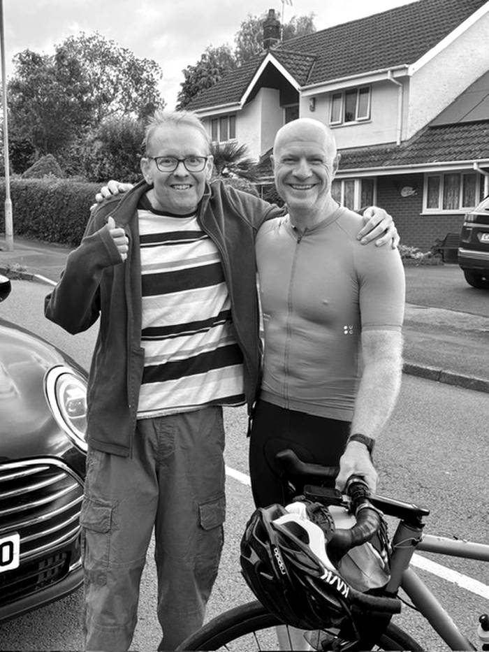 David and Jason before the Cardiff Half Marathon